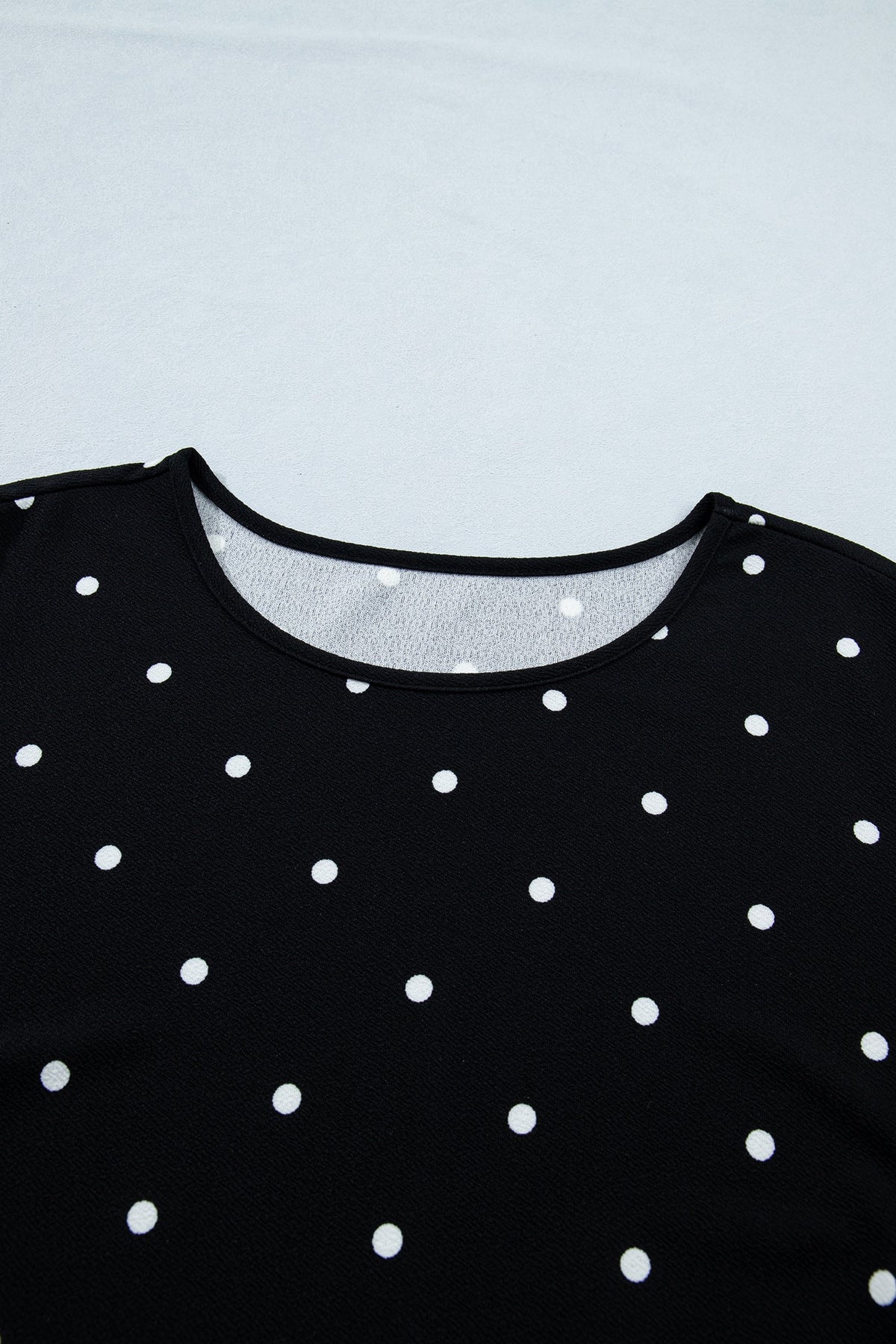 Plus Size Polka Dot Scallop Hem T-Shirt