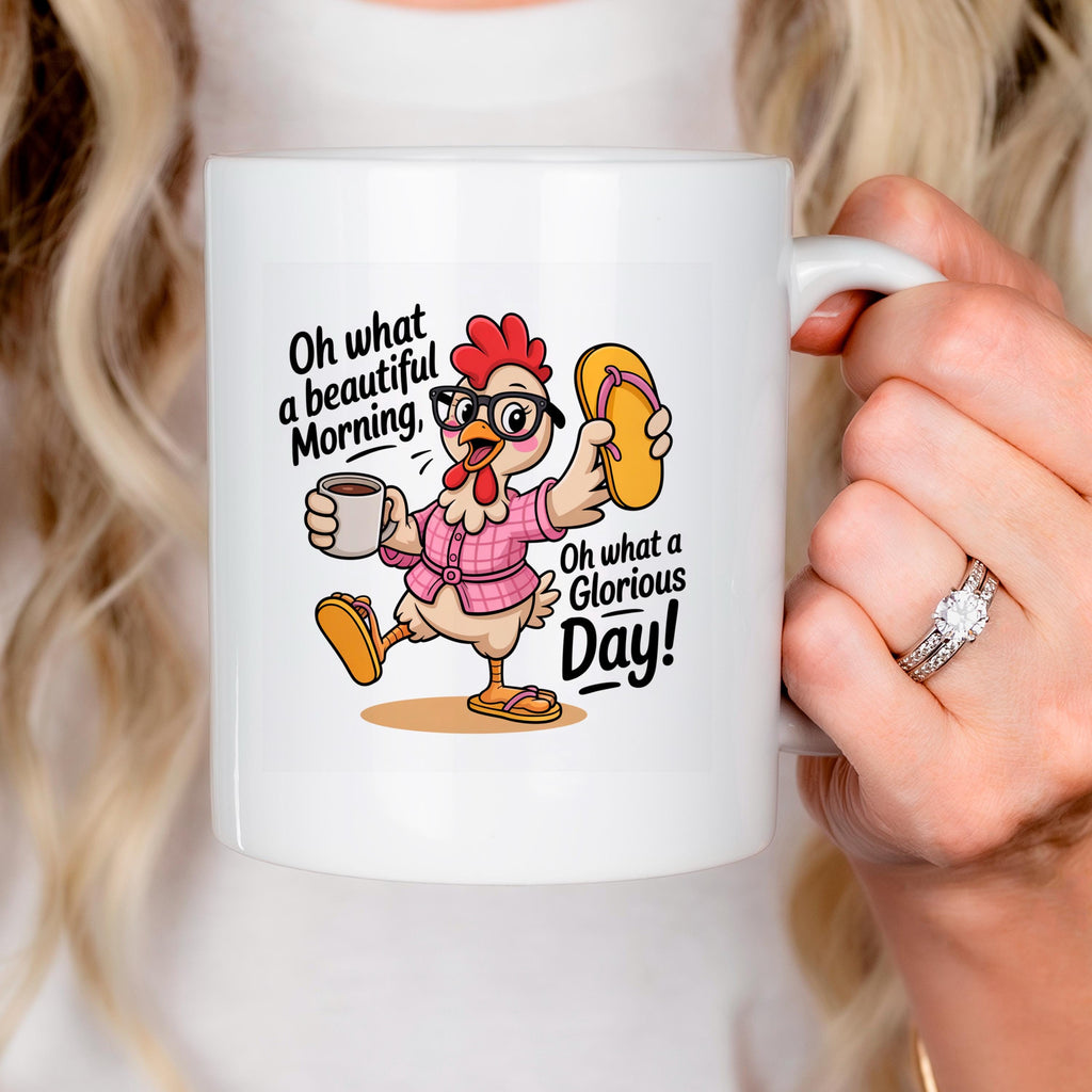 Funny Chicken Mug - Ceramic Coffee Mug, Microwave Safe Morning Cup