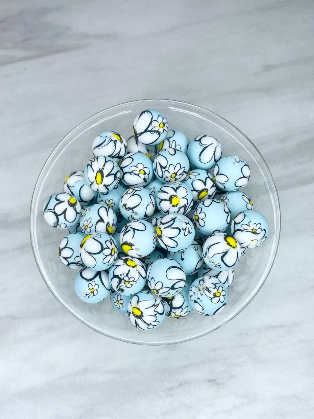 P583 BABY BLUE BIG DAISY 15MM PRINT (10ct)