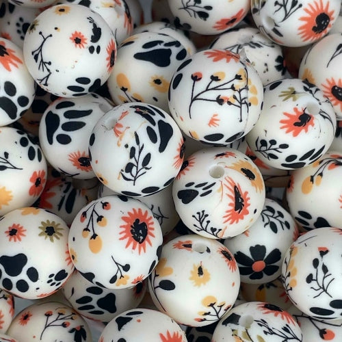 P632 FLORAL PAWS 15MM PRINT (10ct)