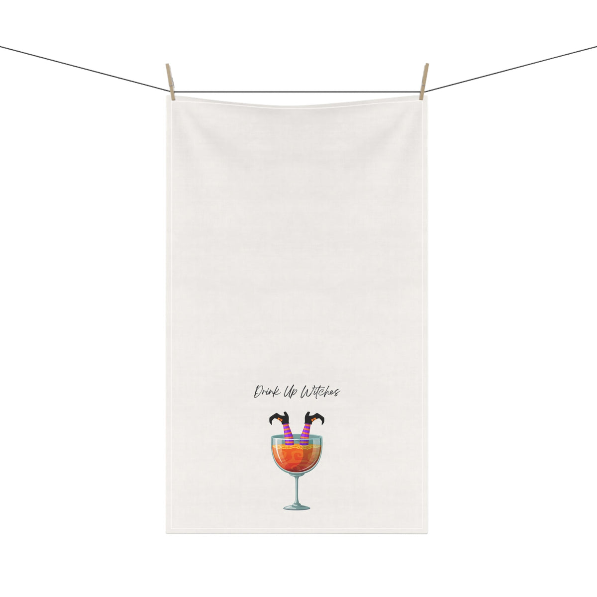 "Drink Up Witches" Fun Cocktail Tea Towels, Kitchen Decor, Halloween Gifts, Cotton Towels for Cooking, Housewarming Essentials