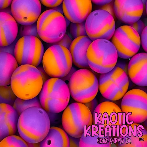 K7 15MM ORANGE/PINK/PURPLE SWIRL (10ct)