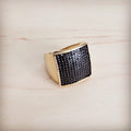 **Square Sparkle Gilded Statement Ring 013nn