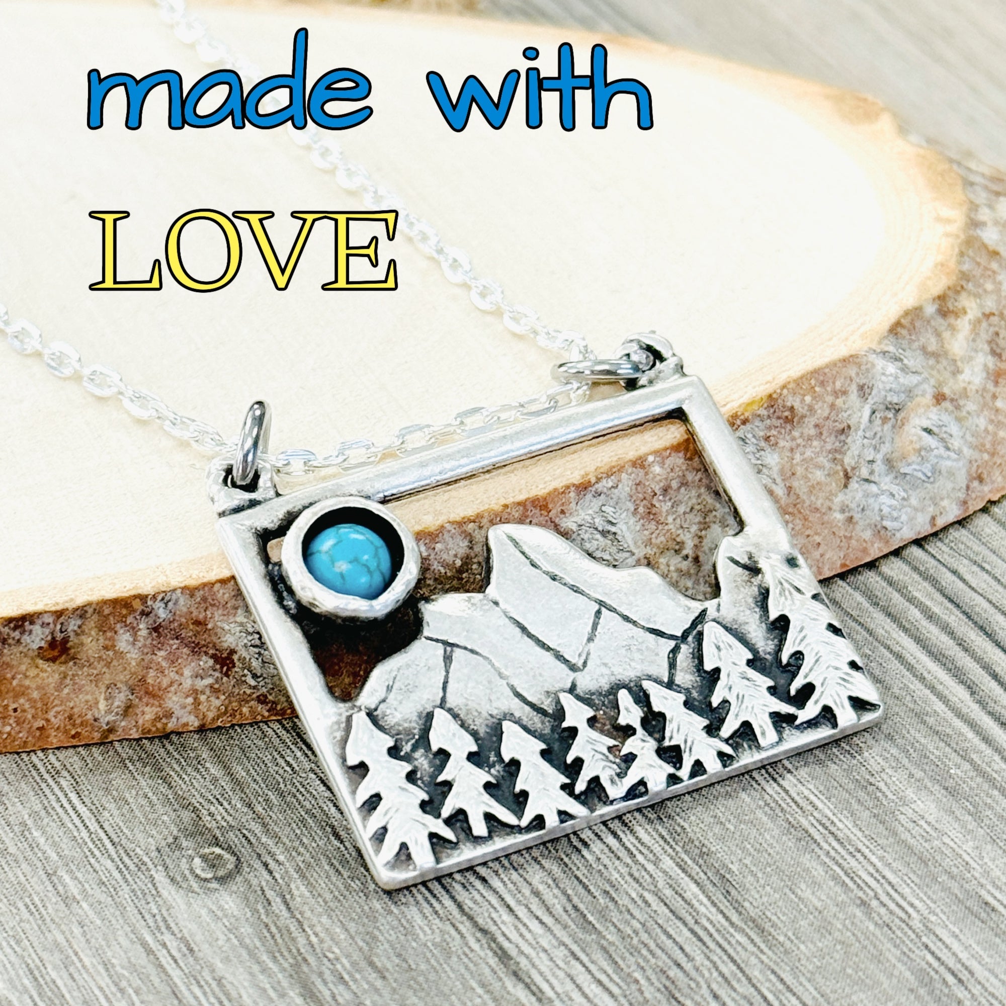 Turquoise Mountain Necklace Bohemian Western Nature Inspired Jewelry
