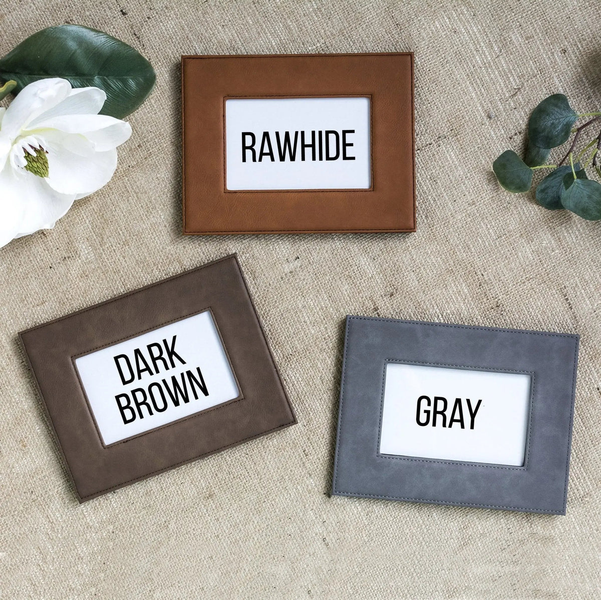 Leather Photo Frame – Elegant Faux Leather Frame For Birthday Gift Her