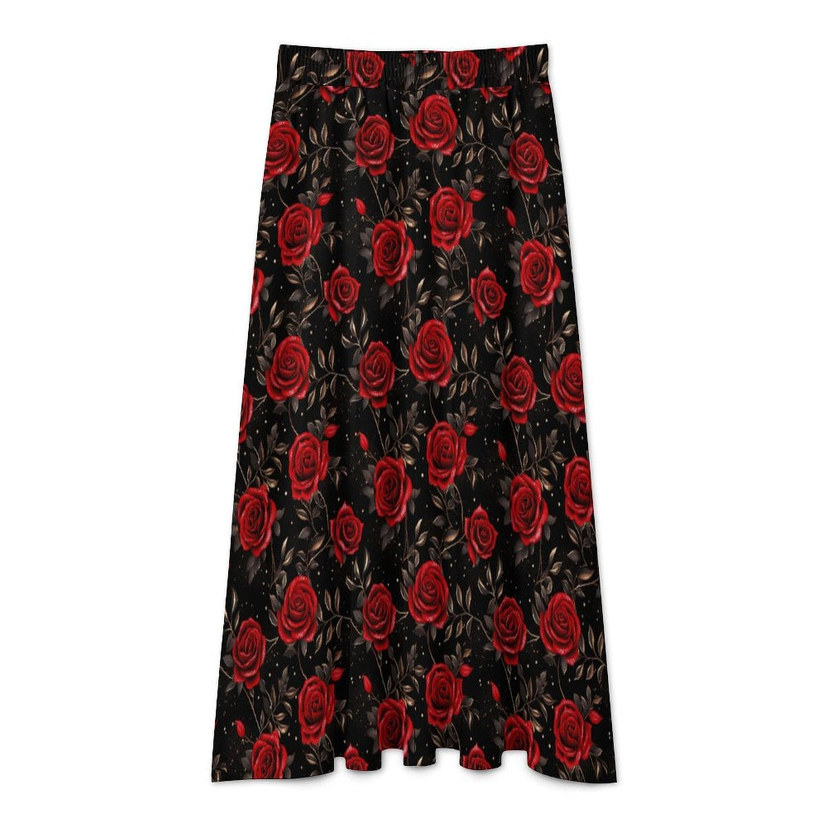 Baha Ranch Colores de Mexico Romantic Red Roses Midi Skirt
