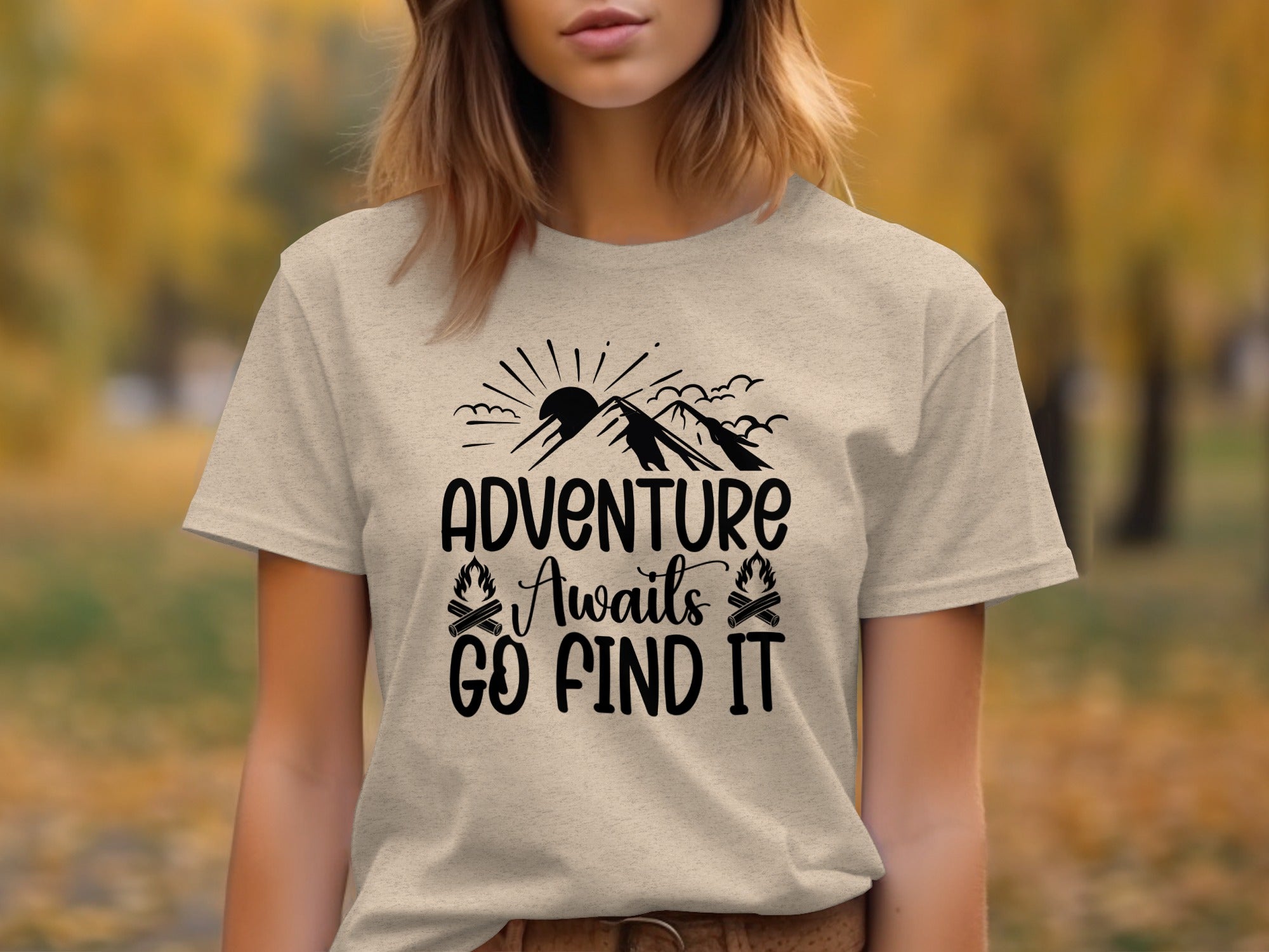 Adventure Awaits Go Find It Outdoorsy Graphic T-Shirt