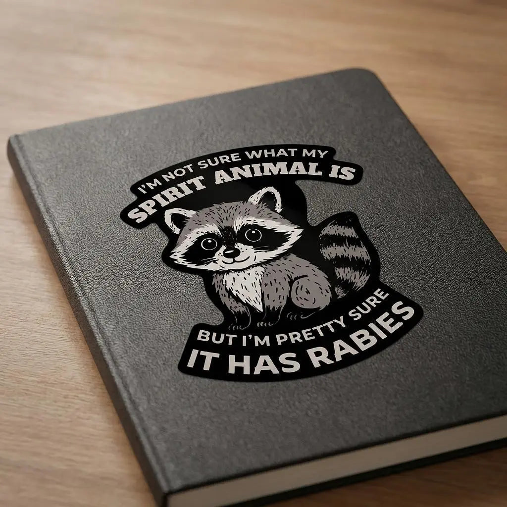 Funny Raccoon Spirit Animal Sticker