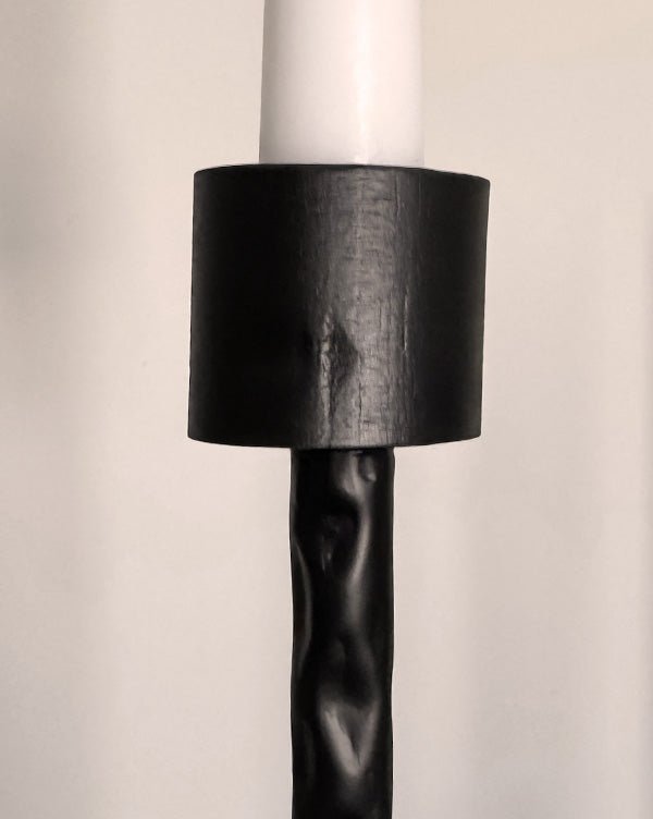 50 Inch Black Iron Floor Candelabra - Quarter Circle AK Boutique