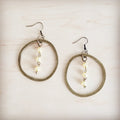 **Western Copper Hoop Earrings w/ Champagne Pearl Beads 200bu