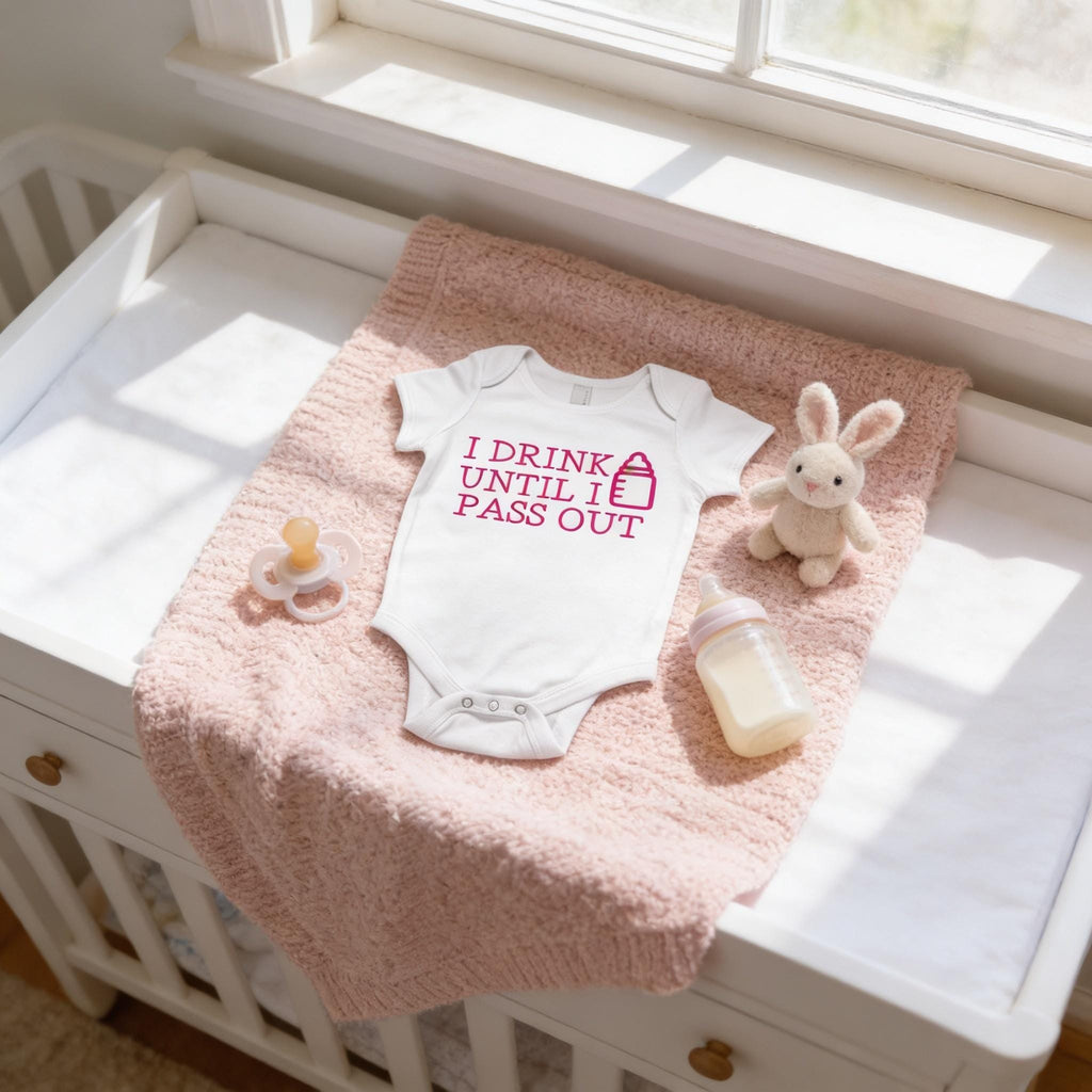 Funny Baby Gift, Newborn Baby Girl Bodysuit, Pink 0-3M LS Short