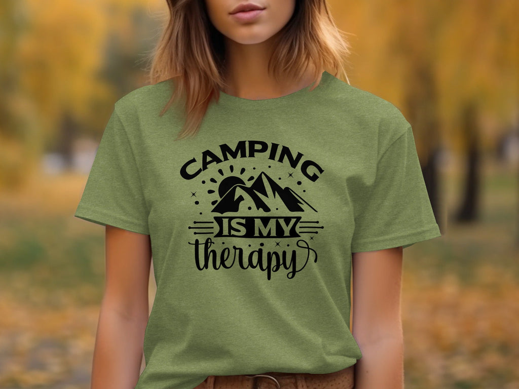 Camping Is My Therapy Outdoorsy Adventure Quote T-Shirt