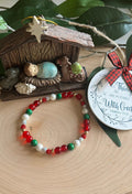 Christmas Jeweled Bead Bracelet – Festive Holiday Jewelry