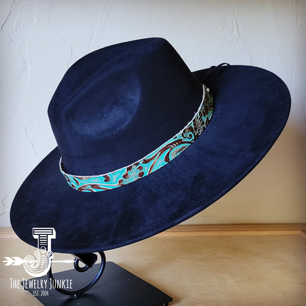 Cowboy Turquoise Embossed Leather Hat Band Only 950L