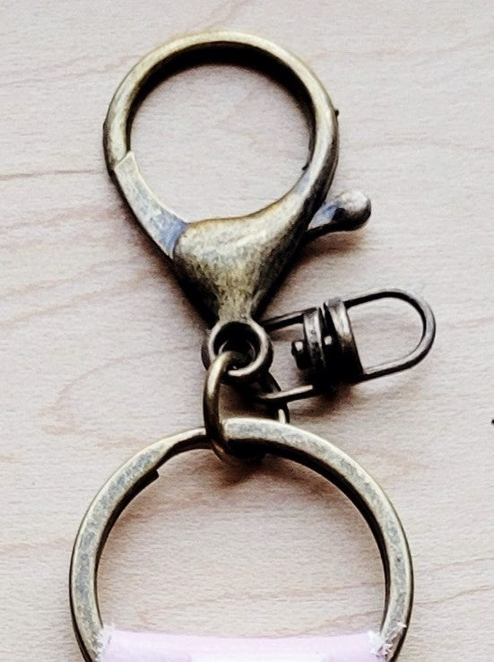 **Embossed Leather Key Chain - Turquoise Brown Floral 700u