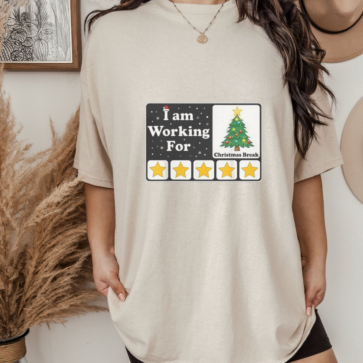 "I Am Working For Christmas Break" Shirt – Holiday Cheer Funny Statement Tee