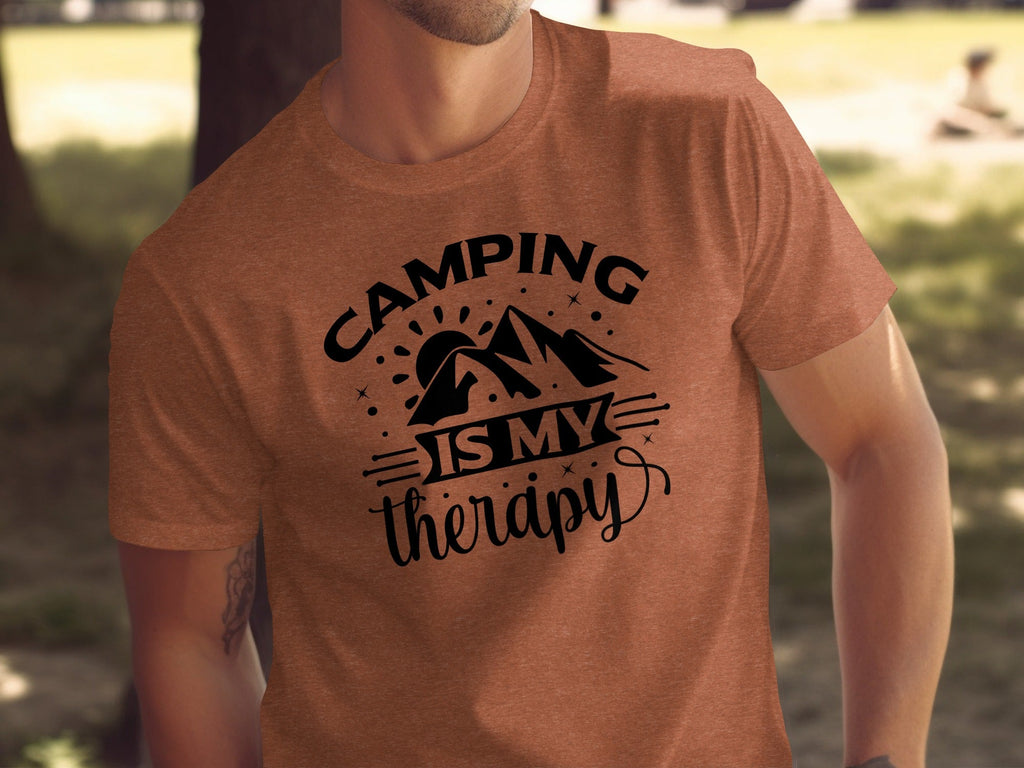 Camping Is My Therapy Outdoorsy Adventure Quote T-Shirt