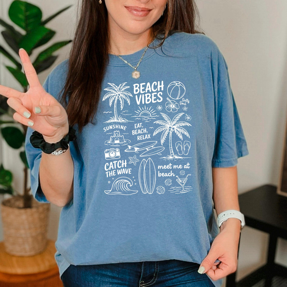 Seashell Shirt Women - Retro Comfort Colors Tee | Soft Cotton Beach Shirt