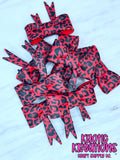 D71 BEADABLE JUMBO SILICONE BOW RED LEOPARD (1ct)