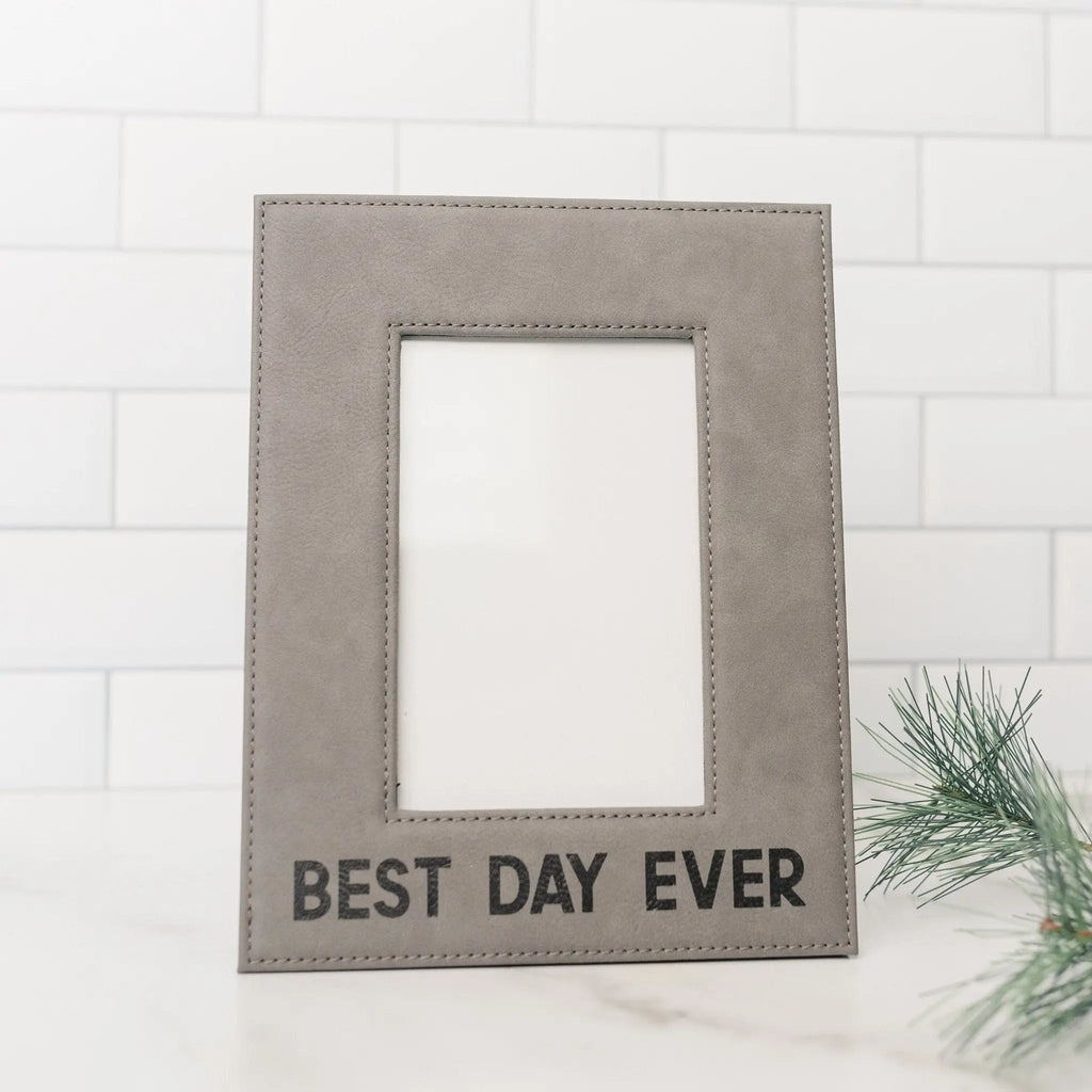 Leather Photo Frame – Elegant Faux Leather Frame For Birthday Gift Her