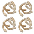 Fennco Styles Modern Twigs Aluminum Napkin Rings, Set of 4 - Bronze Branch Metal Napkin Holder for Everyday Use, Dining Table Décor, Banquets and Special Occasion