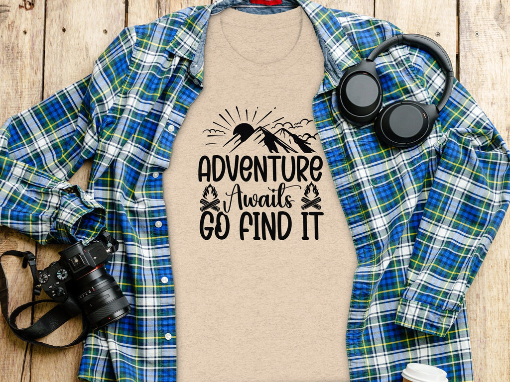 Adventure Awaits Go Find It Outdoorsy Graphic T-Shirt
