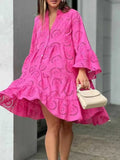 Full Size Eyelet Ruffled Hem Tiered Dress Plus Size