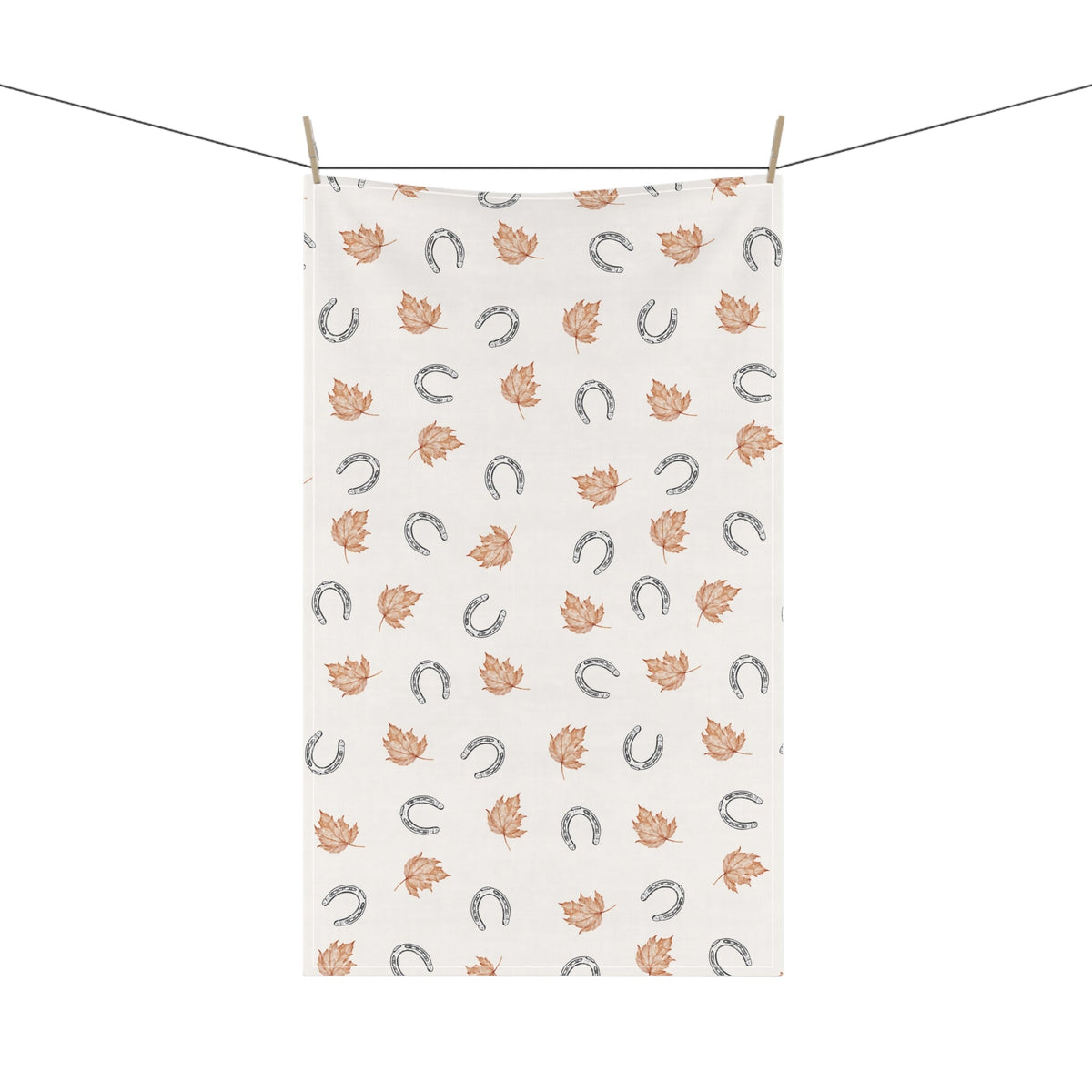 Fall leaves and horseshoes Autumn-Inspired Tea Towels, Cozy Kitchen Decor, Farmhouse Style, Gift for Homeowners, Ideal for Fall Cooking