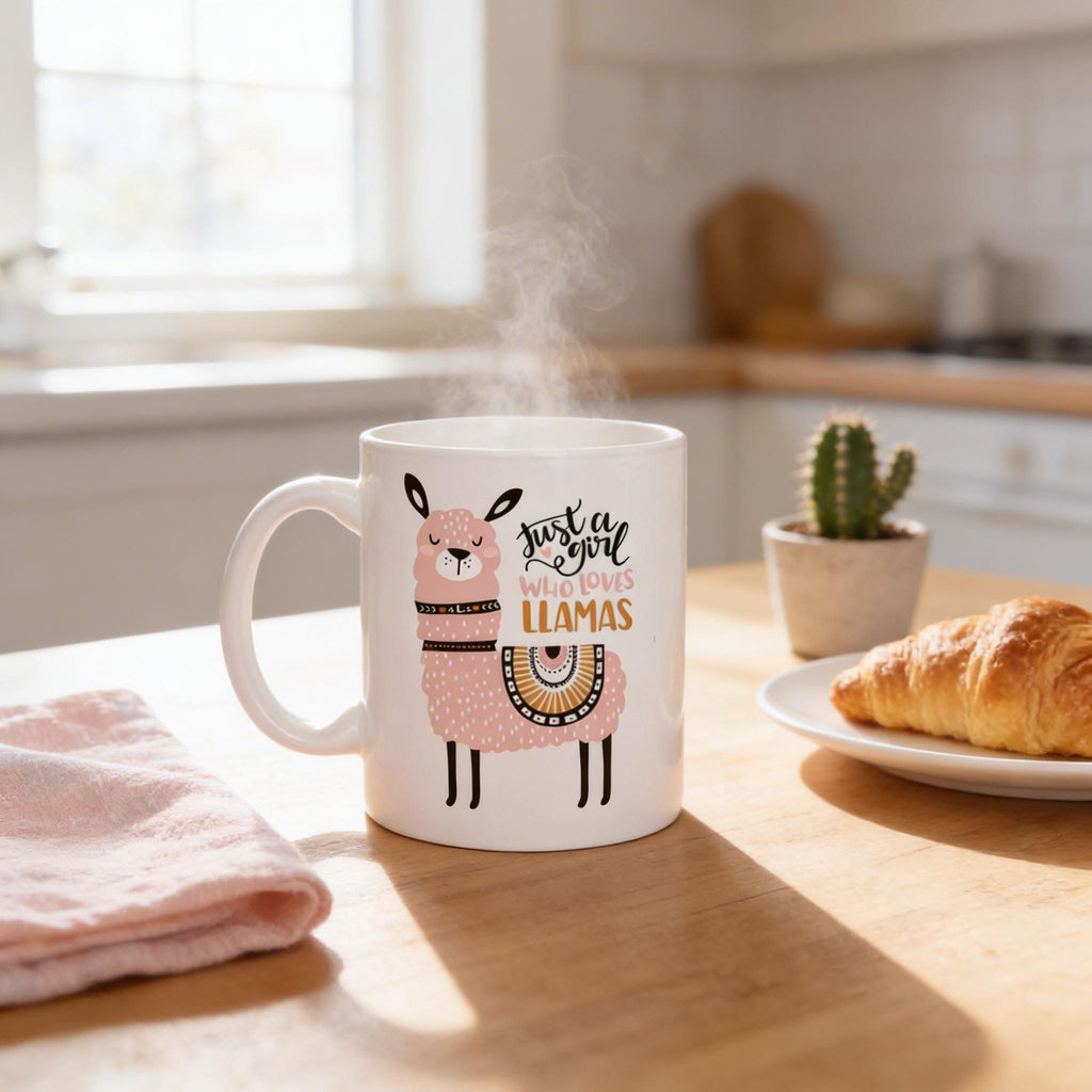 Llama Coffee Mug – Whimsical Ceramic Cup, Dishwasher Safe 11 oz & 15 oz