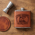 Fishing Flask – Engraved Stainless Steel Hip Flask | Trout Fisherman Gift
