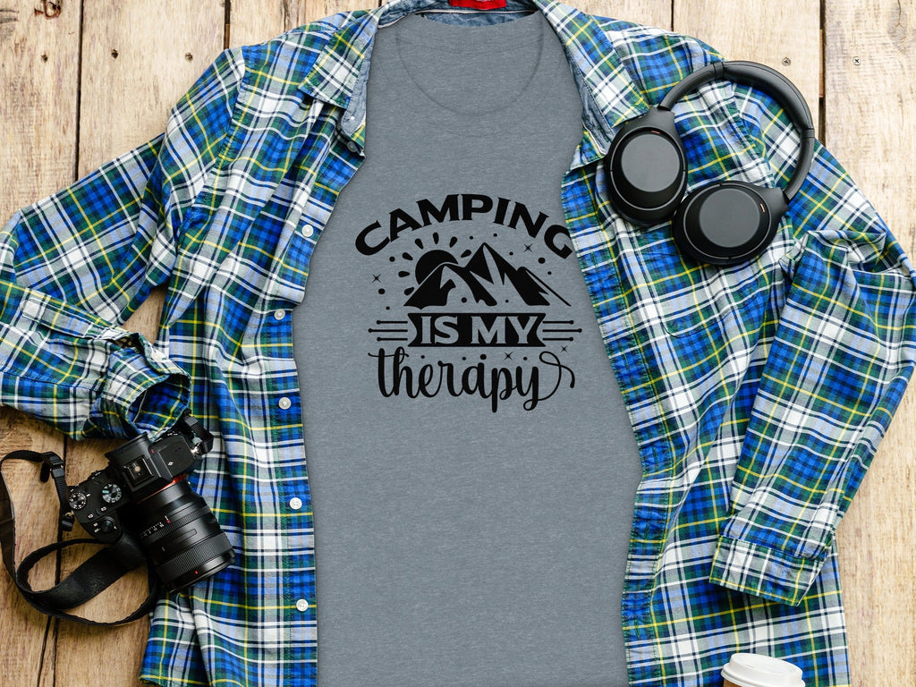 Camping Is My Therapy Outdoorsy Adventure Quote T-Shirt