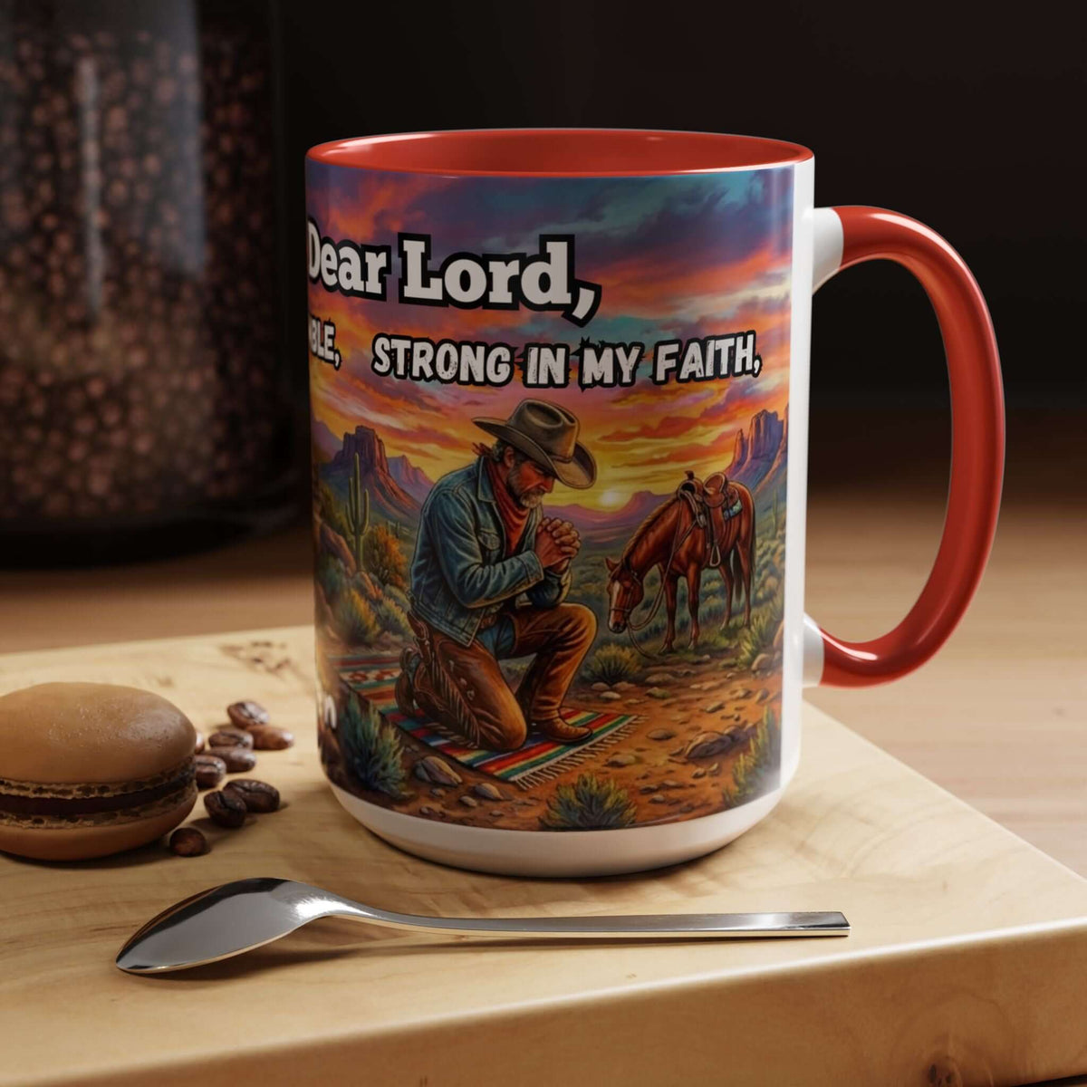 Cowboy Prayer Coffee Mug, Western Mugs, Religious Gifts, Cowboy Gifts