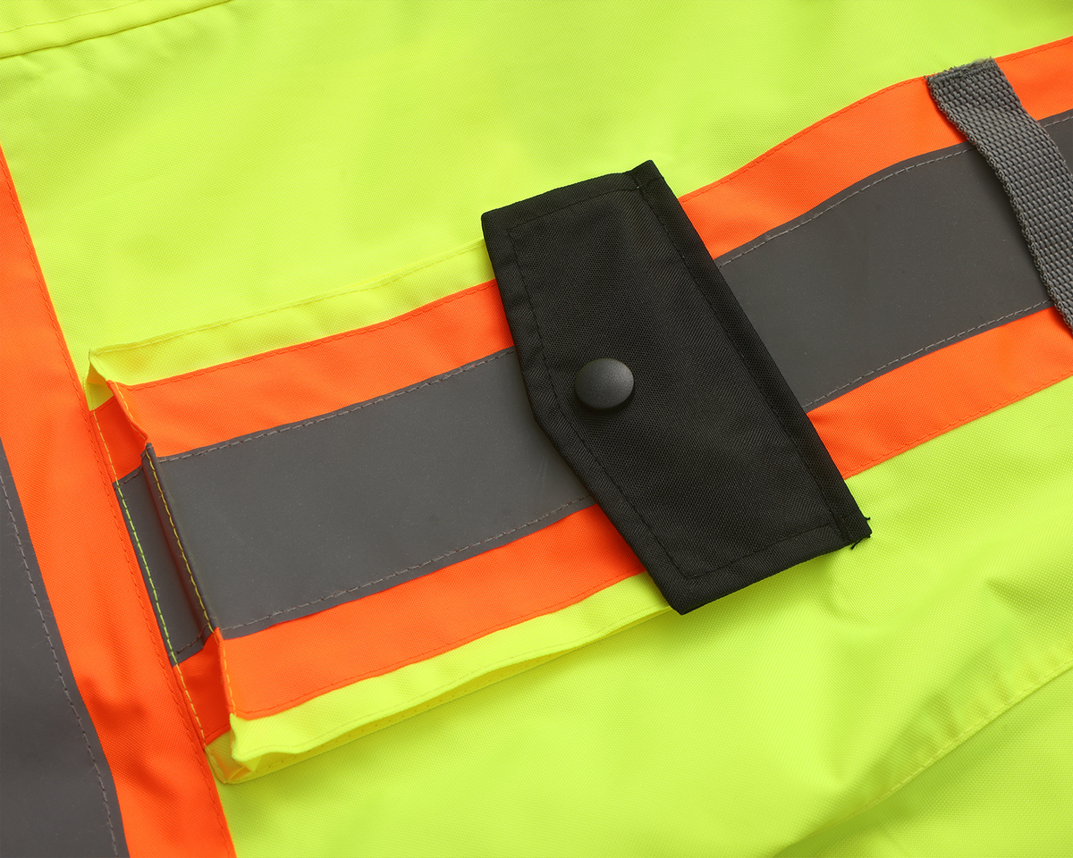 Kiwi High Visibility 3-in-1 Hooded & Fleece Lined ANSI/ISEA 107-2020, Type R, Class 3 Two Tone, Contrast Trimmed Water Resistant Neon Safety Jacket [71500]