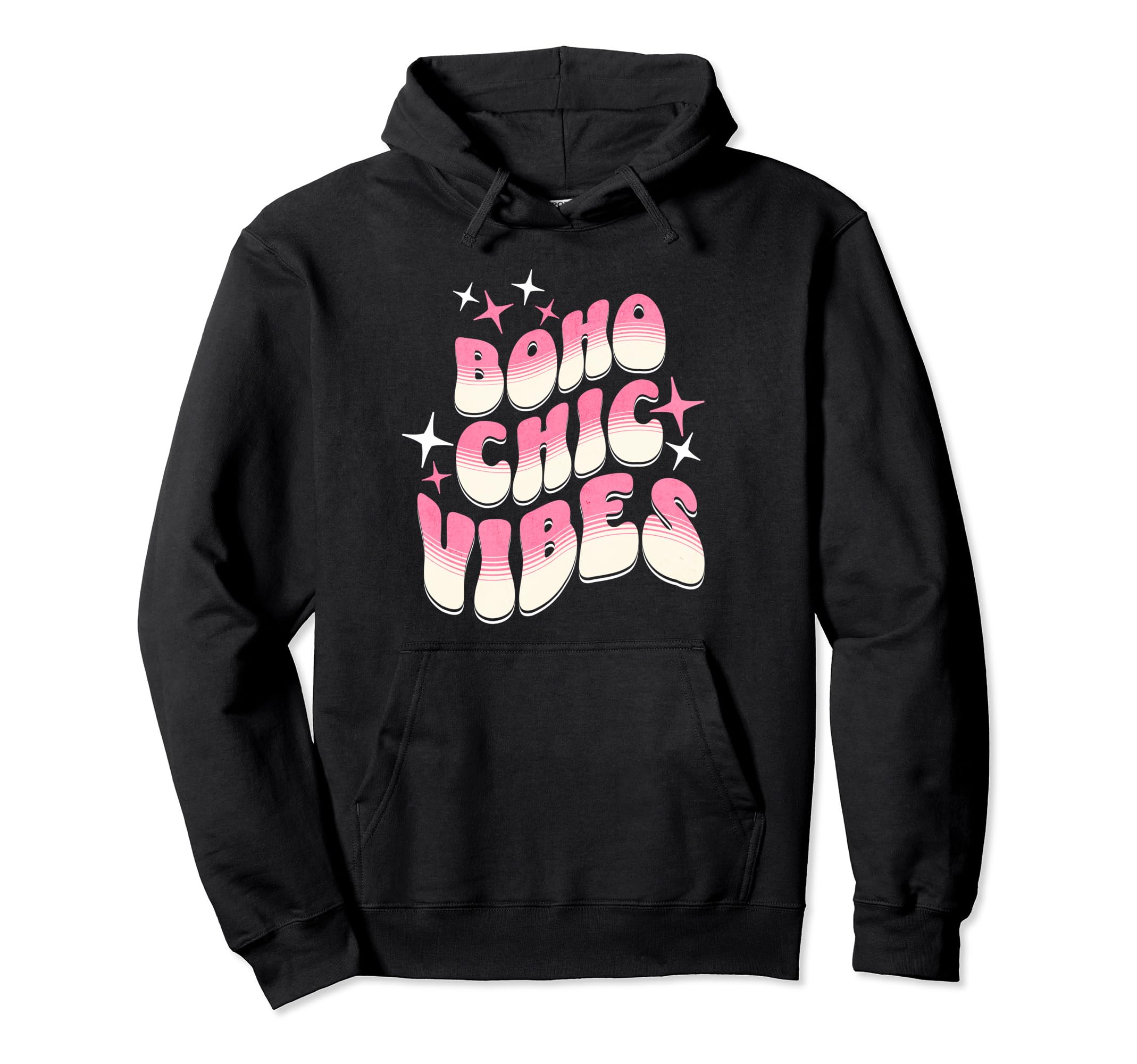 Its Boho Bohemian Chic Vibes Wavy Text Hoodie - Trendy Graphic Men Women