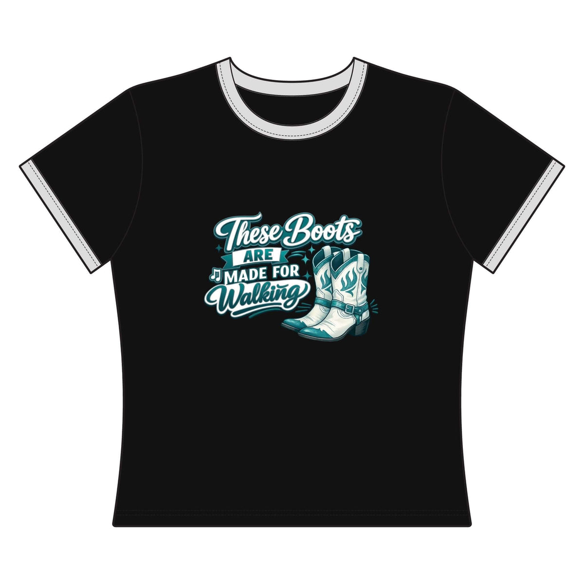 Cowgirl Cropped Tee, Cowgirl Boots T-Shirt, Western Girl Tee