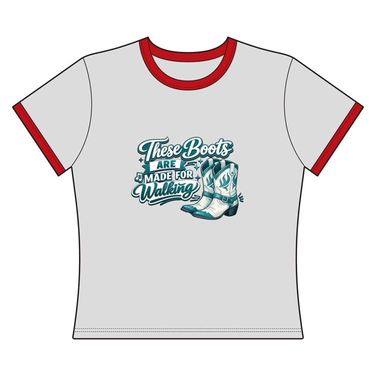 Cowgirl Cropped Tee, Cowgirl Boots T-Shirt, Western Girl Tee