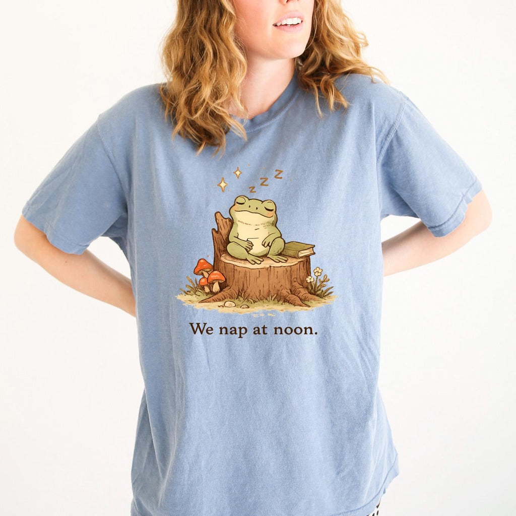 Whimsical Frog Shirt – Cute Frog Shirt With We Nap At Noon Tee, Cozy Cotton
