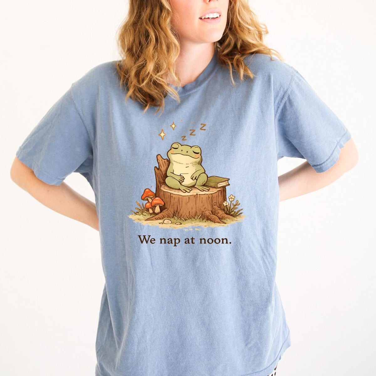 Whimsical Frog Shirt – Cute Frog Shirt With We Nap At Noon Tee, Cozy Cotton