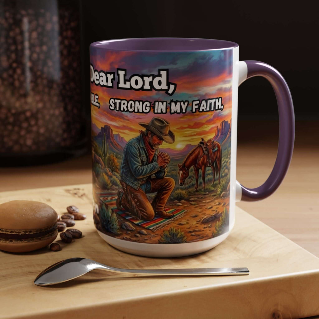 Cowboy Prayer Coffee Mug, Western Mugs, Religious Gifts, Cowboy Gifts