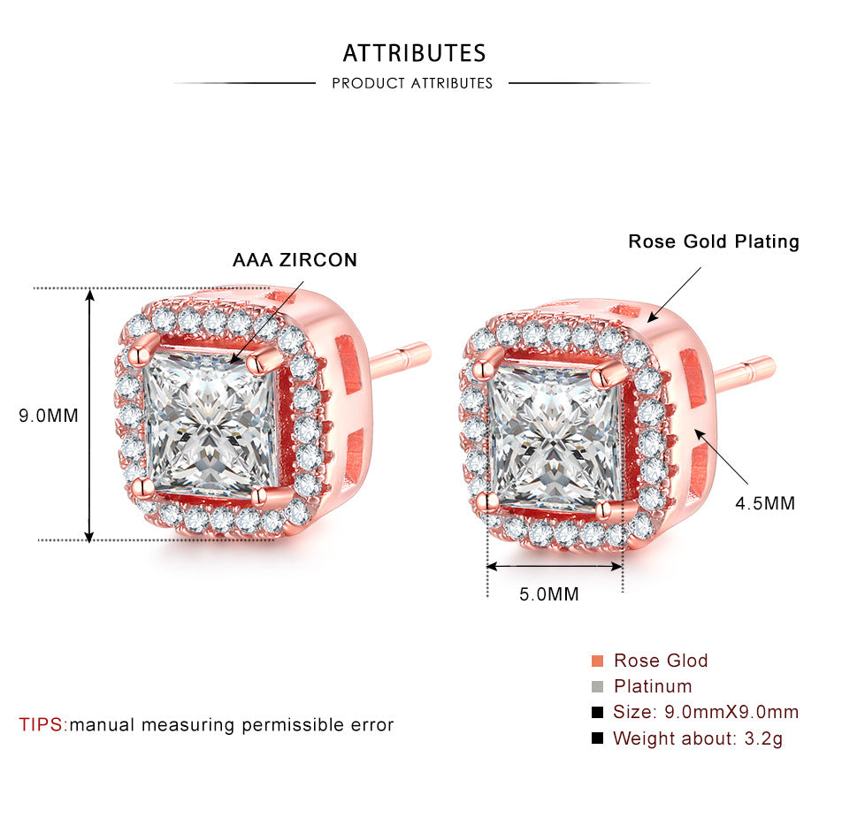 Micro-Set Zircon Stud Earrings