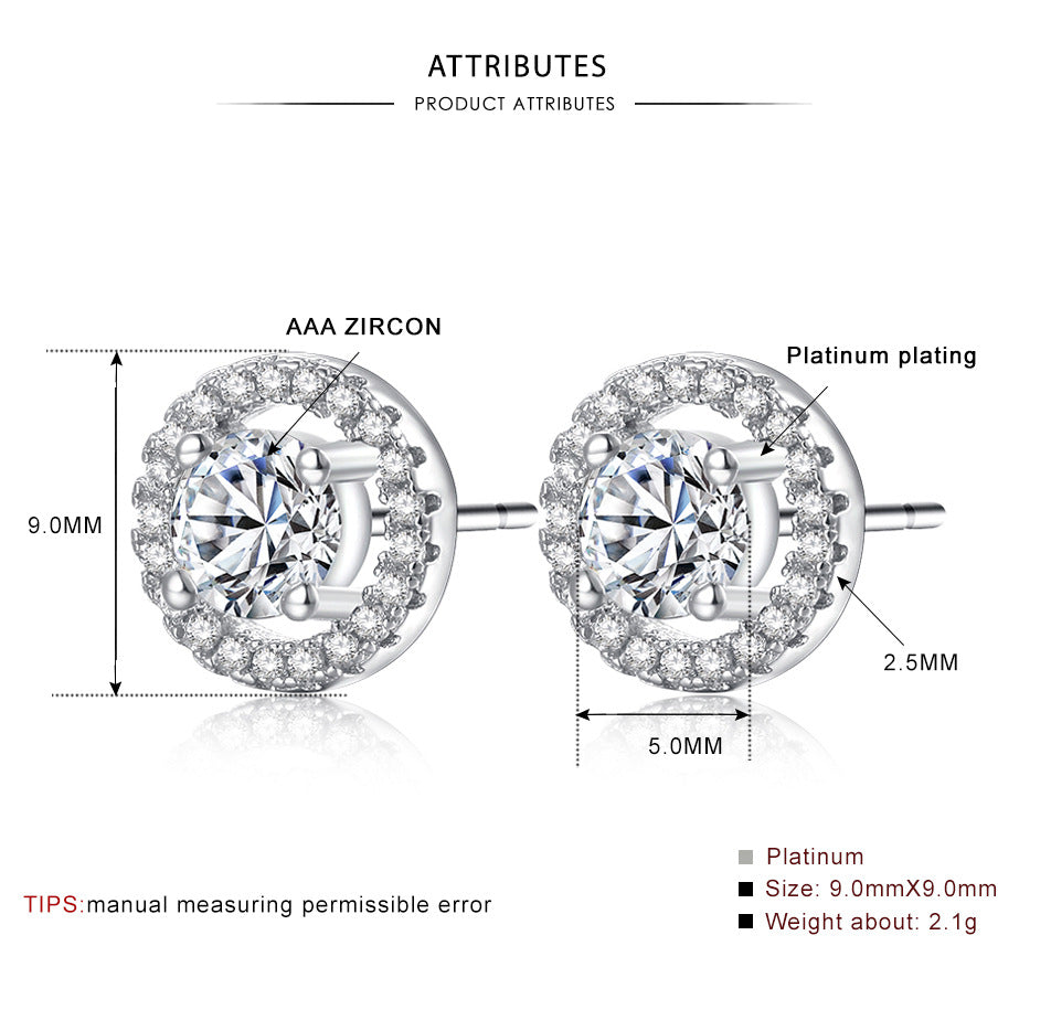 Micro-Set Zircon Stud Earrings