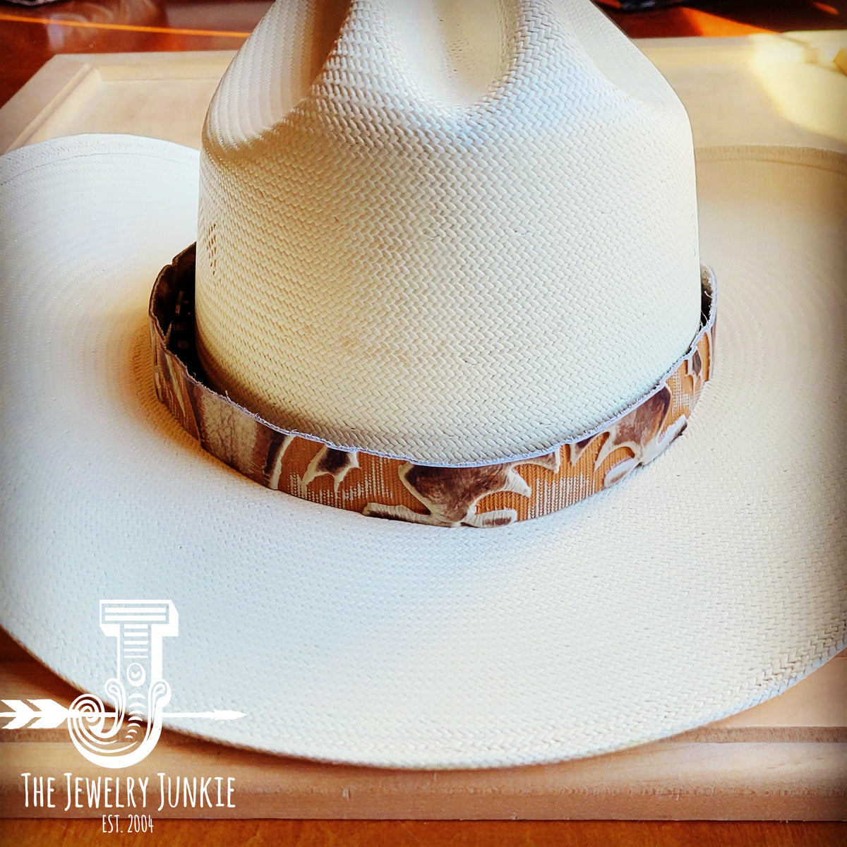 **Sienna Laredo Embossed Leather w/ Turq Slab Hat Band Only 950g
