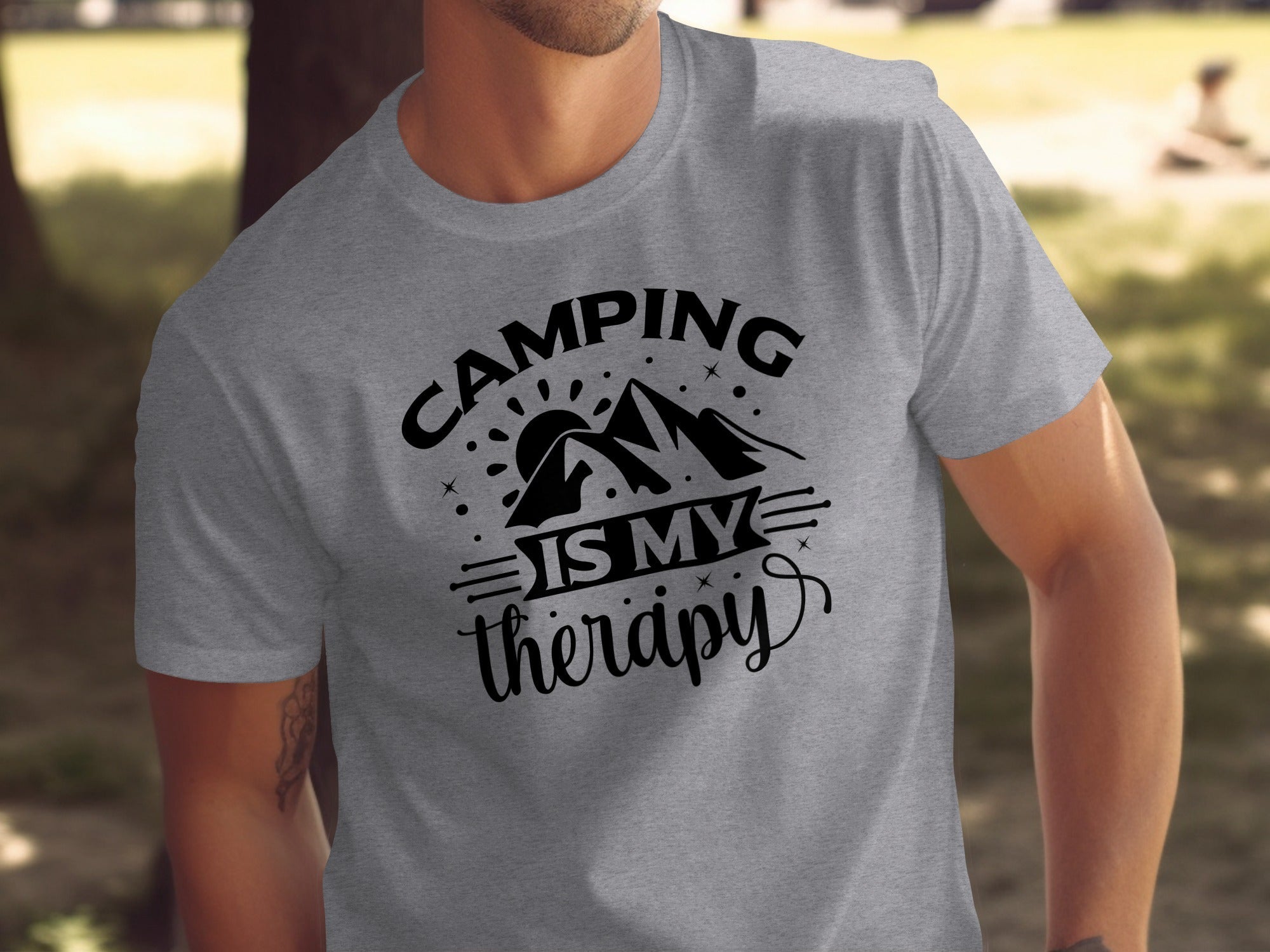 Camping Is My Therapy Outdoorsy Adventure Quote T-Shirt