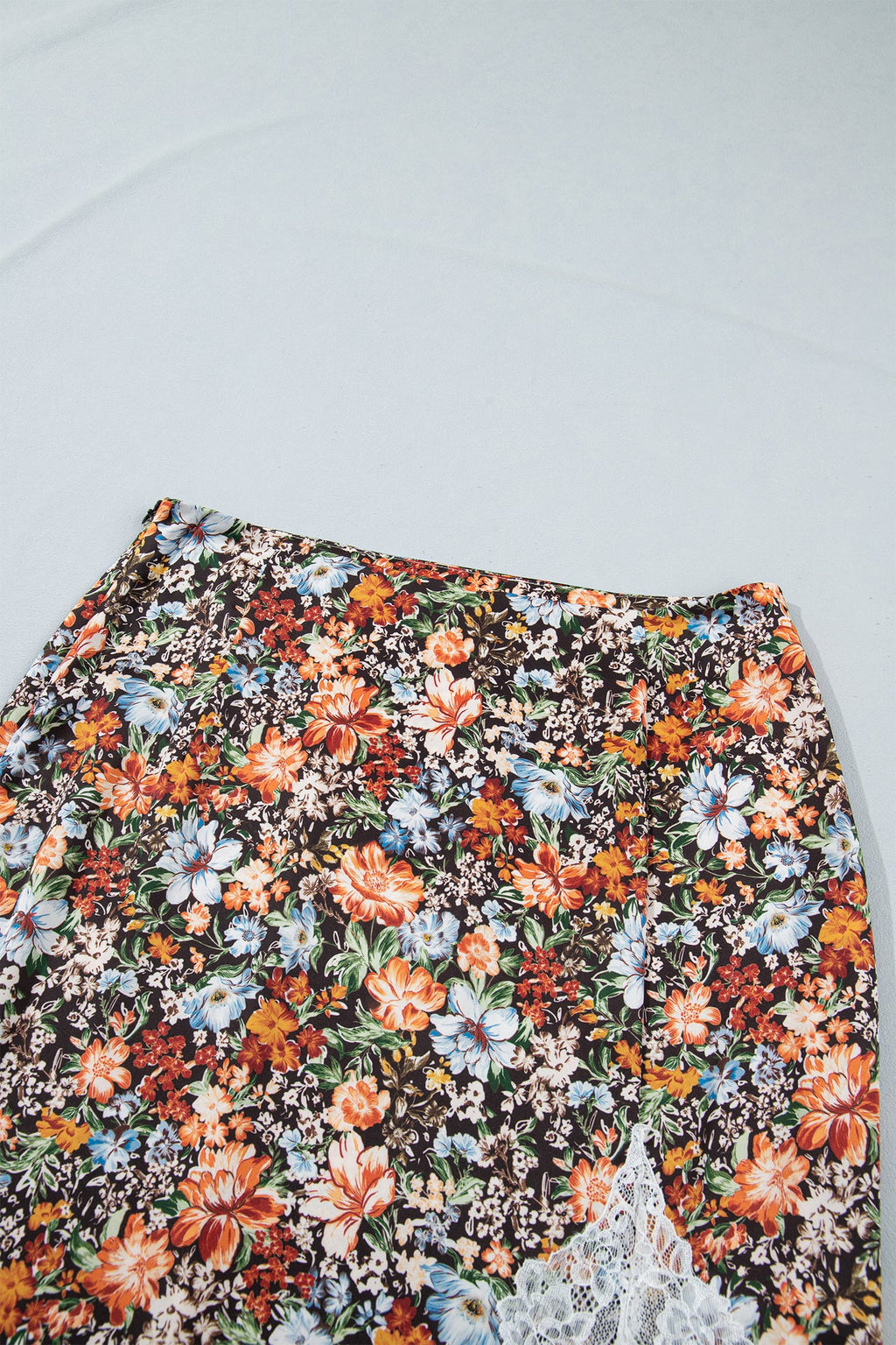 Brown Cheetah Print Trim Split Long Western Skirt