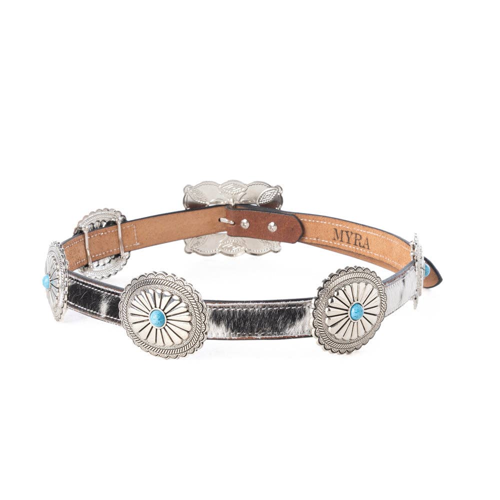 Myra Hair-on Leather Western Belt | Branding Iron Western Wear