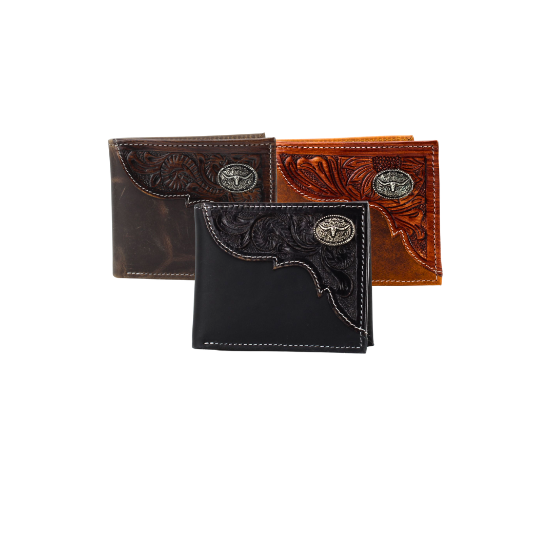 The Stockyard Tooled Leather Bifold Wallet | Branding Iron Western Wear