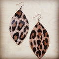 **Leather Oval Earring-Leopard Suede 209x