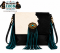 Midnight Mesa Fringe | Genuine Hair-on Hide Western Purse | Branding Iron Western Wear