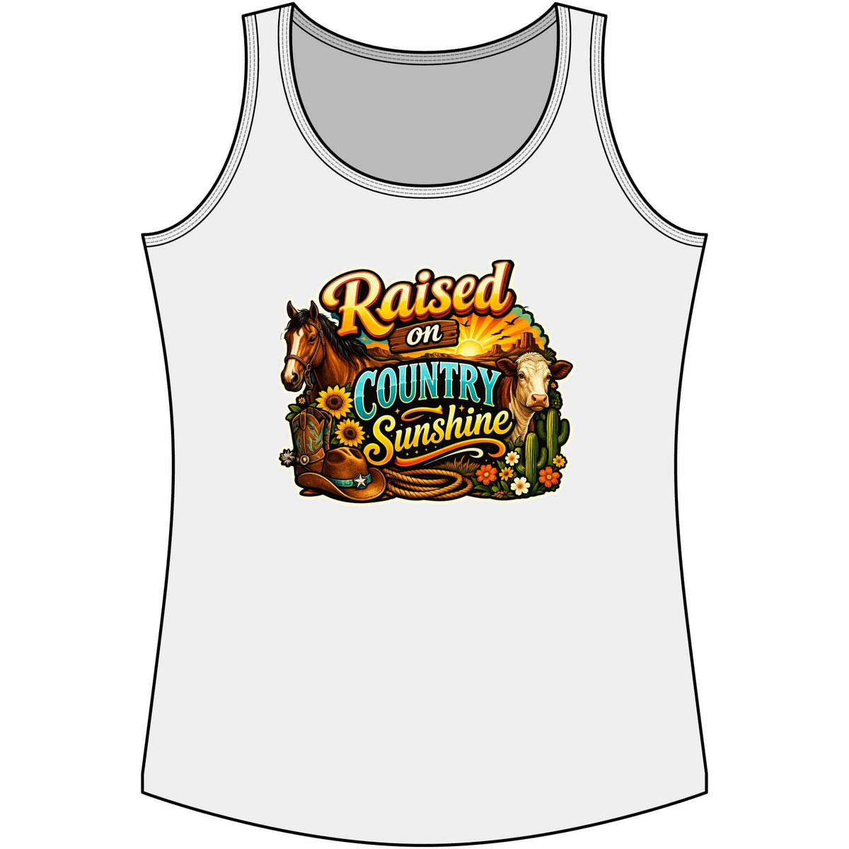 Country Tank Top, Cowgirl Tee, Farm Apparel for Women, Custom Tank Top