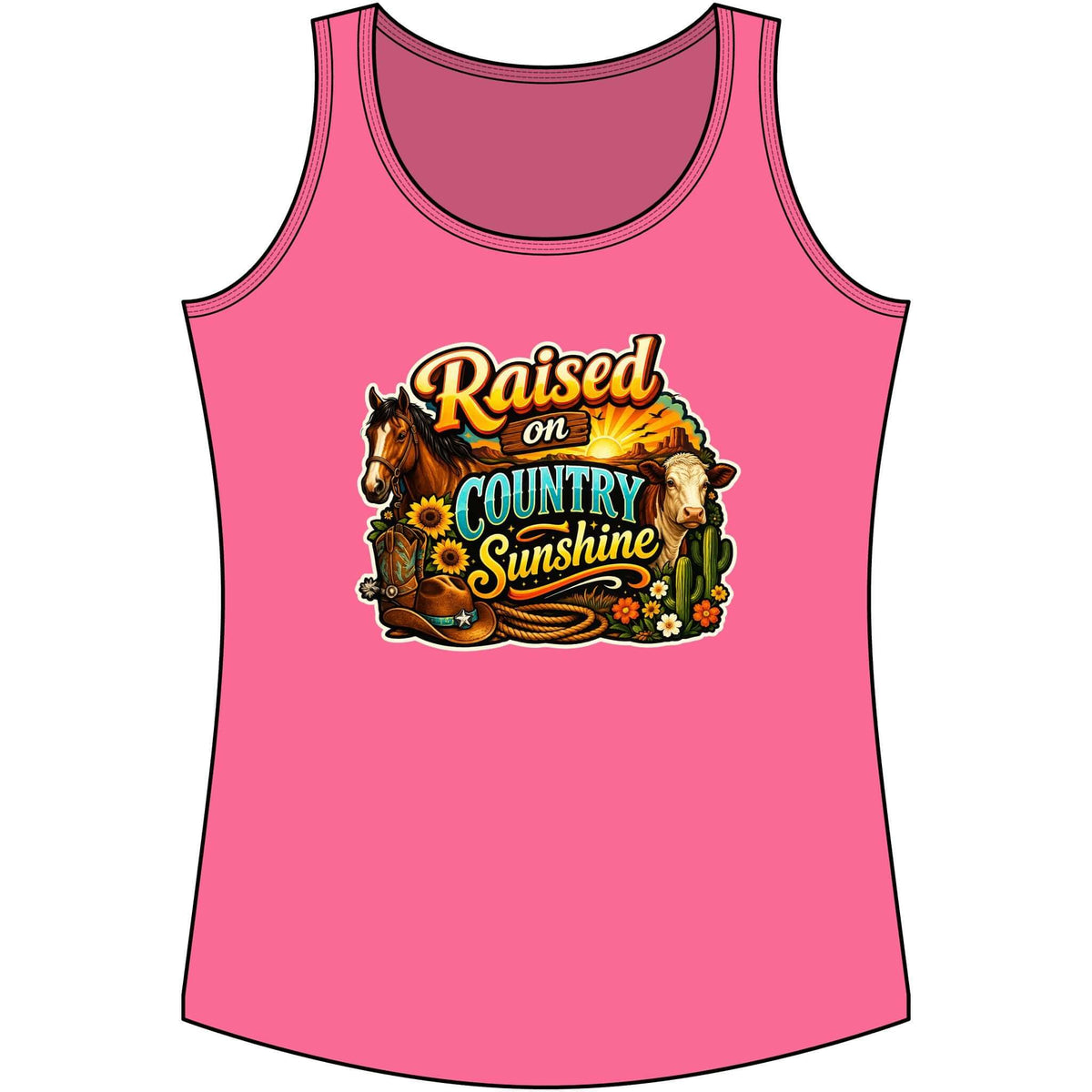 Country Tank Top, Cowgirl Tee, Farm Apparel for Women, Custom Tank Top